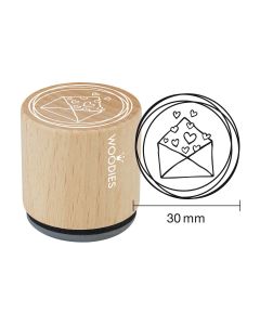 Woodies Stempel – Kuvert mit Herzen