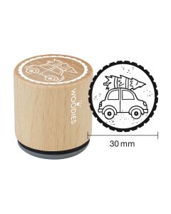 Woodies Stempel – Auto mit Weihnachtsbaum